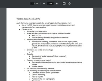 TNCC (Trauma Nursing Core Course) ENA
