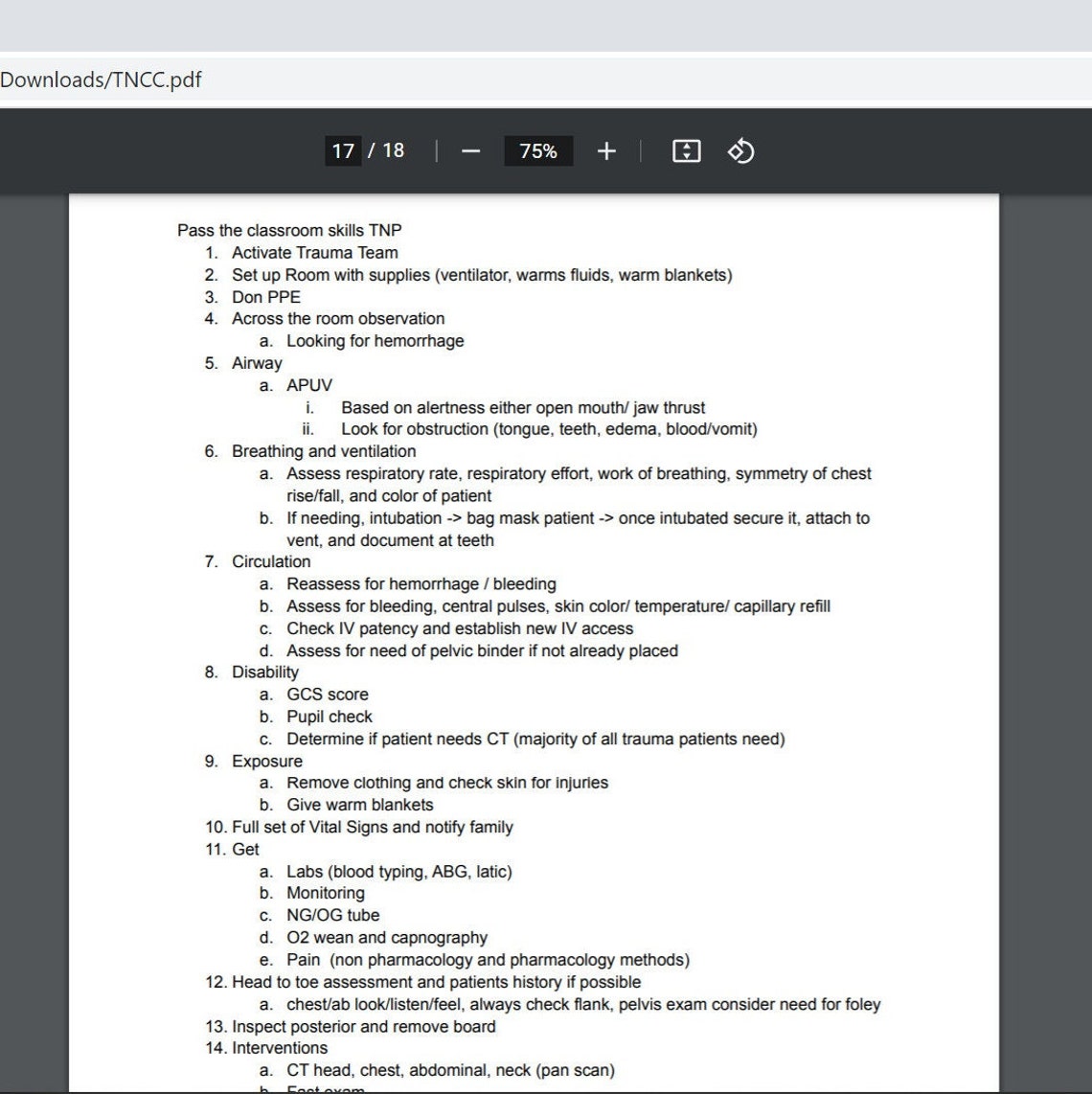 TNCC trauma Nursing Core Course ENA Etsy