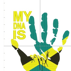 My DNA Is - Machine Borduurontwerp Afmetingen 4,09 W x 4,89 H inch Hoopgrootte: Ontworpen voor een hoepel van 5 x 7 inch
