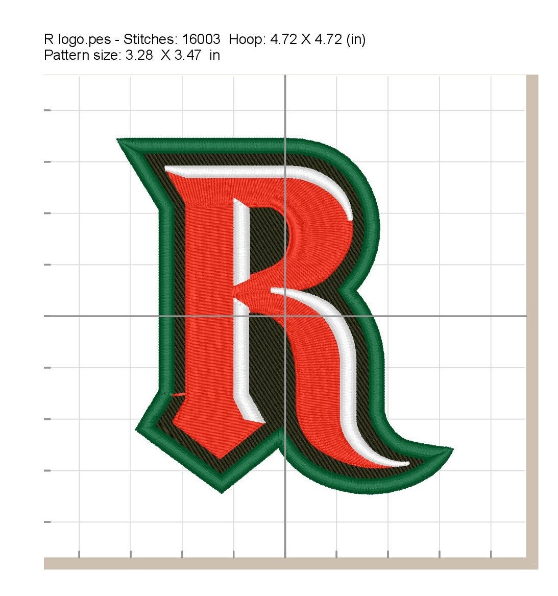 Elegant Letter R Machine Embroidery Design - Etsy