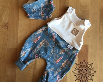 flowery baby set | Romper with scarf | Rompers | in size 50