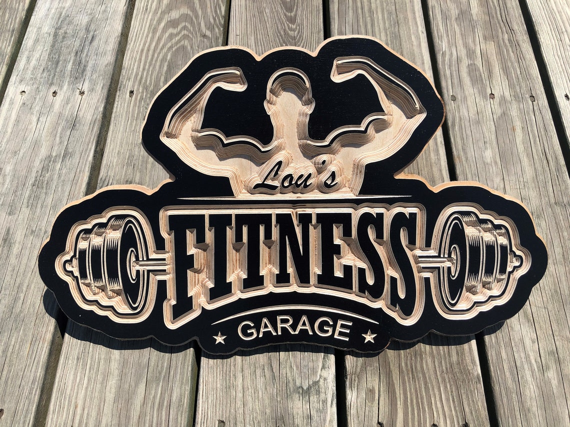 Gym Sign Wood Sign Personalized Gym Sign Workout Room Etsy