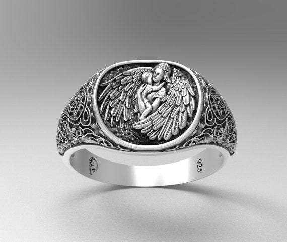 Mother and Baby Ring Angel Mother Ring Angel Baby Ring Motifs