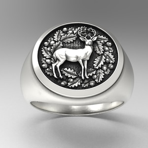 Handmade Sterling Silver Deer Ring: Unisex Animal Jewelry