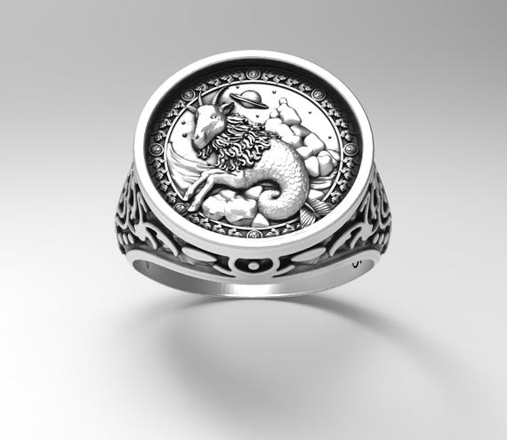 Anello zodiacale Capricorno in argento sterling 925 Un souvenir
