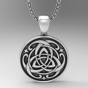 Sterling Silver Triquetra Pendant: Celtic Trinity Knot Necklace