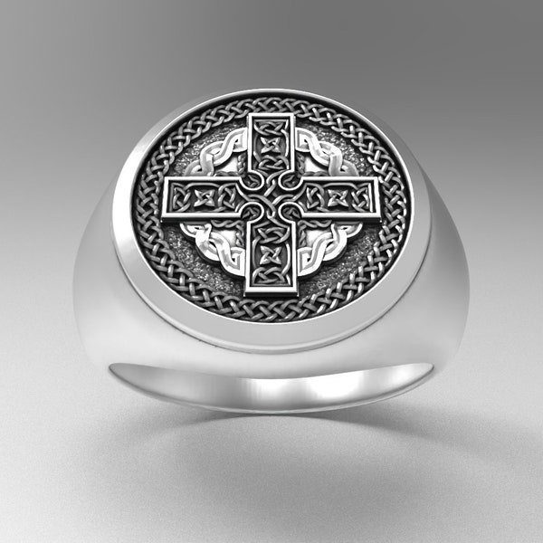 Slavic Ornaments Cross,Celtic Knot Cross Ring,925 Sterling Silver,Sacred Symbol Ring,Viking Pagan,Talisman Amulet,Christian Ring gift