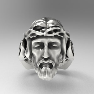 Jesus silver Ring,Jesus Christ Crown of Thorns Handmade Sterling Silver Ring,Silver Christian Ring,Jesus Crown of Thorns Silver Jewelry
