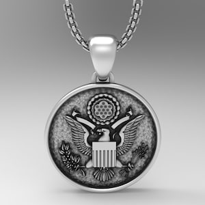 Sterling Silver American Eagle Pendant: Handcrafted Patriotic Necklace