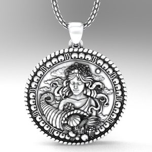 Virgo Sign Necklace, Medallion 925 Sterling Silver, A Detailed and Stylish Souvenir, Unisex Horoscope Accessory