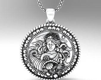 Virgo Sign Necklace, Medallion 925 Sterling Silver, A Detailed and Stylish Souvenir, Unisex Horoscope Accessory