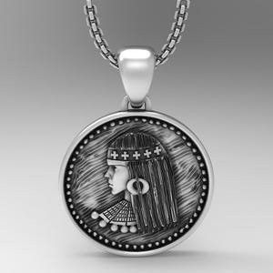 Cleopatra Queen Pendant Necklace, Mother’s Day Gift, Ancient Egyptian Jewelry, Elegant Historical Jewelry for Women