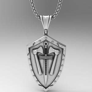 Slavic War Medallion: 925 Sterling Silver Warrior Talisman Necklace