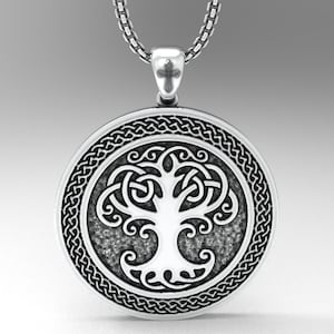 Scandinavian Yggdrasil Necklace,Viking Norse Necklace,Viking Tree Necklace,Silver Viking Jewelry Norse Mythology,Unisex Necklaces Accessory