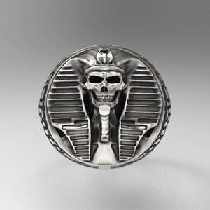 Ancient Egypt Tutankhamun Ring, Ankh Pharaoh Silver Jewelry, Handmade Historical Gift, 925 Sterling Silver Ring