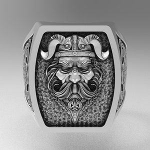 Viking Odin Silver,Vıkıngs Mythology,Oxidized Ring,Scandinavian Silver Mens Ring,Silver Odin Ring, Viking Men Ring, Silver Viking Gift Rings