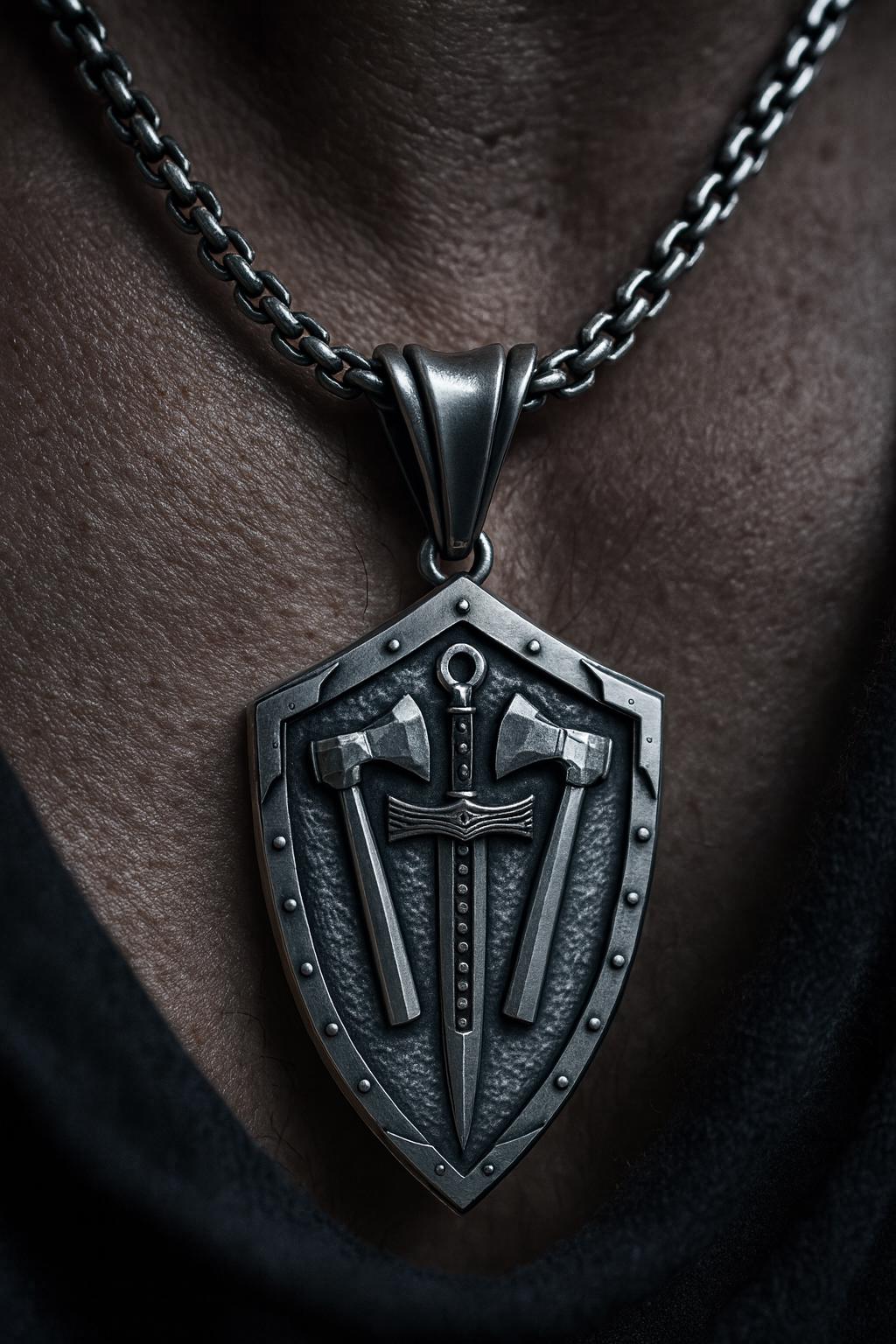 Collier Pentacle en Argent Sterling avec Cordon en Cuir