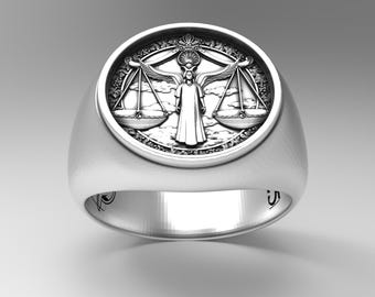Libra Zodiac Ring 925 Sterling Silver A Detailed and Stylish Souvenir Unisex Zodiac Accessory