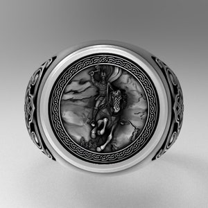 Viking God Odin Silver Ring, Scandinavian Silver Ring, Oxidized Silver Odin Ring, Viking Ring, Silver Viking Gift Rings,Gift for him