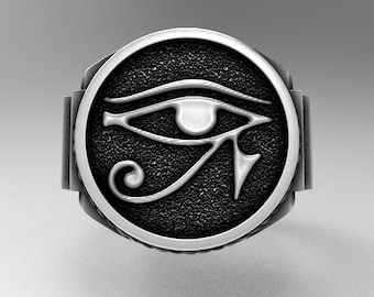 Handgemachte Sterling Silber Auge des Horus Ring: Ägyptische Mythologie