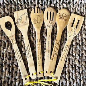 Set of Bamboo Spoons Inspired by Winnie the Pooh