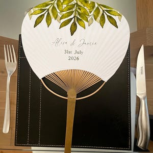 White Paper Paddle Fans - Engraving and Printing Options Available- Min order 10