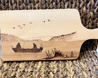 Fishing scene chopping board