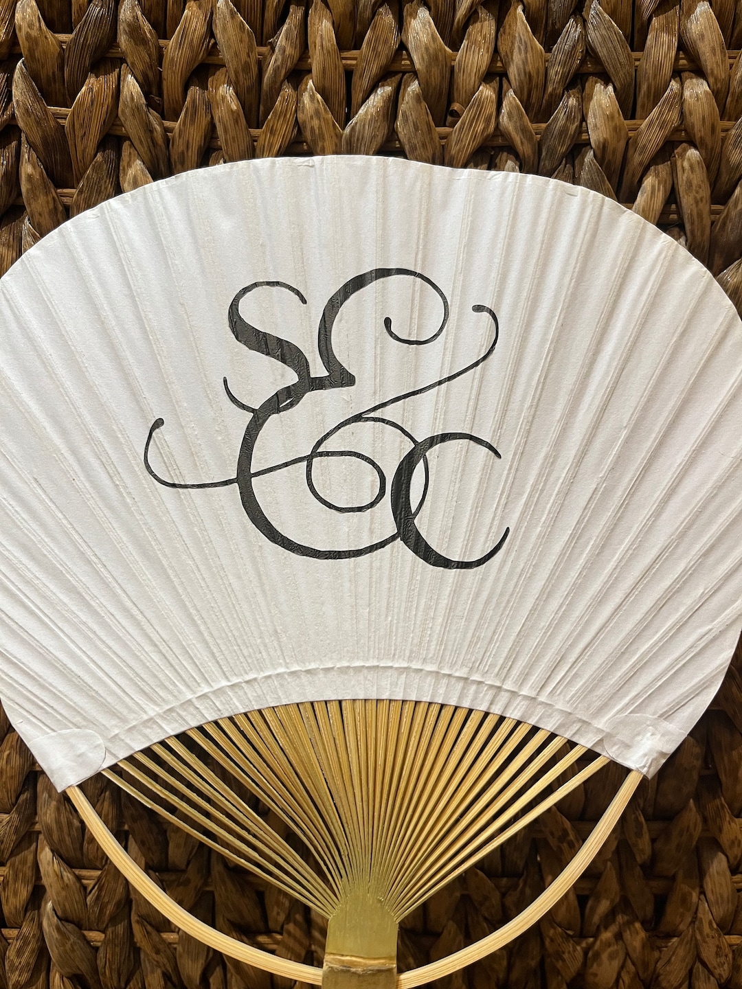 White Paper Paddle Fans Engraving and Printing Options Available more