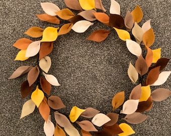 Brown felt wreath