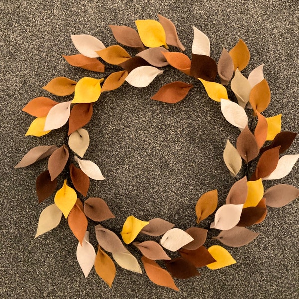 Brown felt wreath
