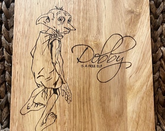 Hand Burnt Wooden Chopping Board inspired by Dobb-y the Elf Fan Art