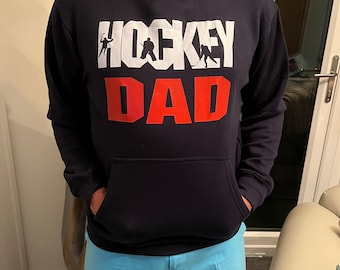Hockey Dad Mum sweatshirt hoodie personalised name and number