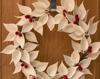 White felt wreath