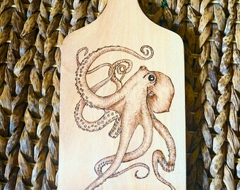 Octopus sketch chopping board