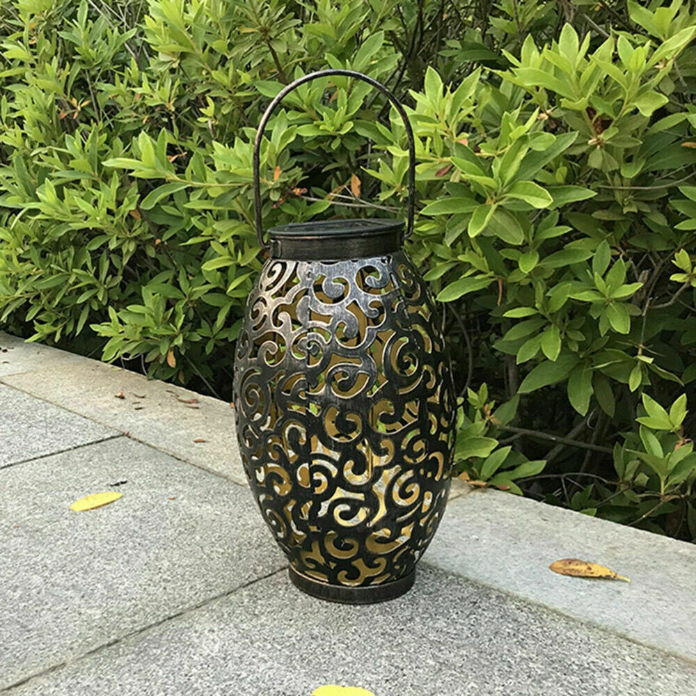 Solar Powered LED Light Lantern Hanging Outdoor Garden Lamp | Etsy