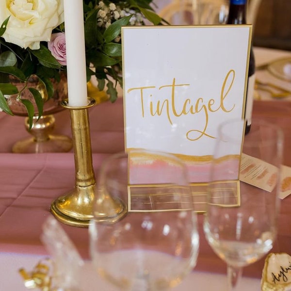 A5 Beach Wedding Table Name/Number