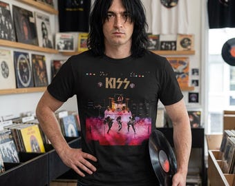 ¡Foto del concierto de KISS en directo! Camiseta de la sesión de fotos y vídeo / Camiseta de la gira de la banda de rock