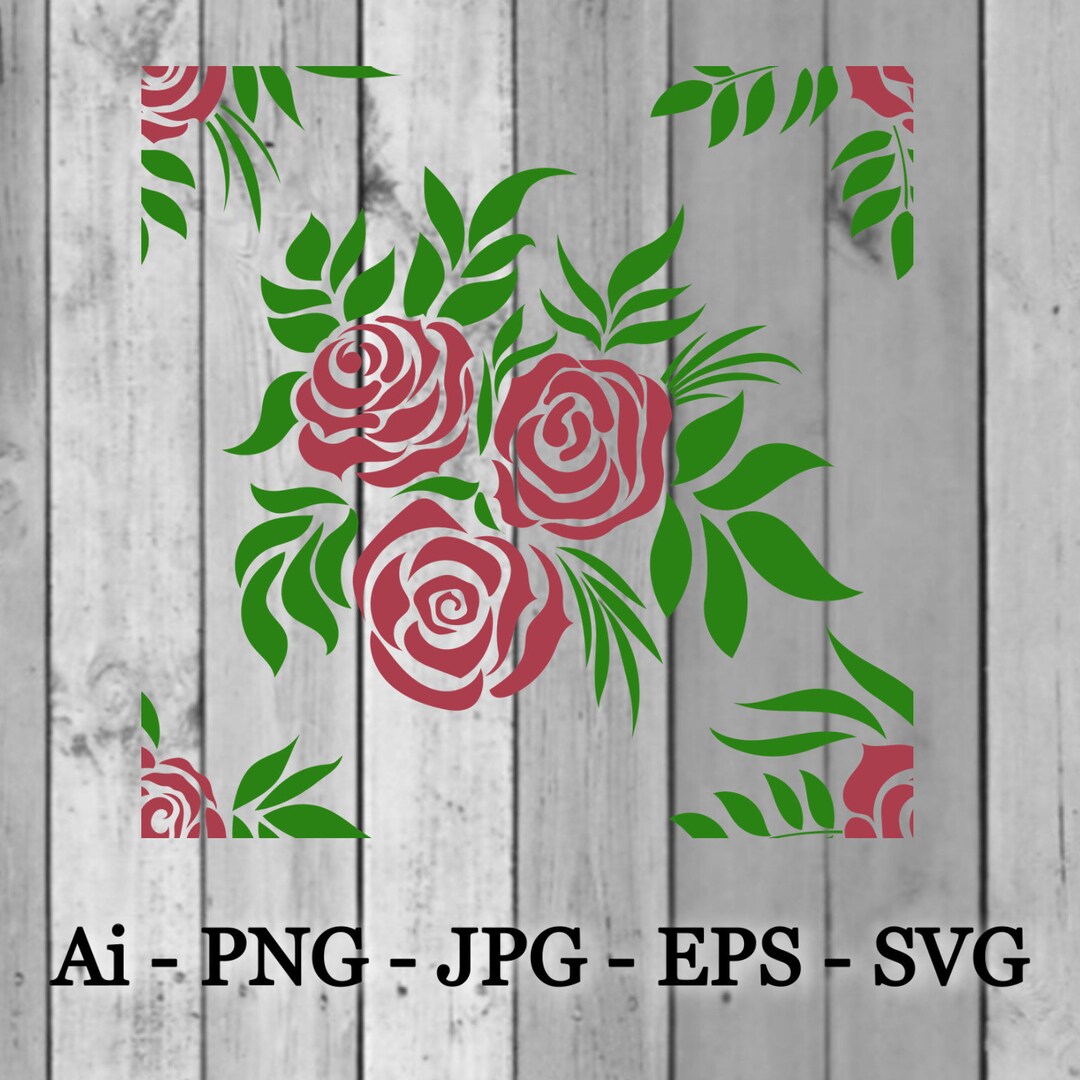 Roses Ai Roses Svg Seamless Pattern Adobe Illustrator Svg Roses ...