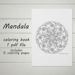Mandala Coloring Book for adults PDF 5 Pages to print and color