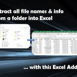 Smart Intelligent Excel Tool - Extract File Names from Folder to Excel Spreadsheet (Advanced)