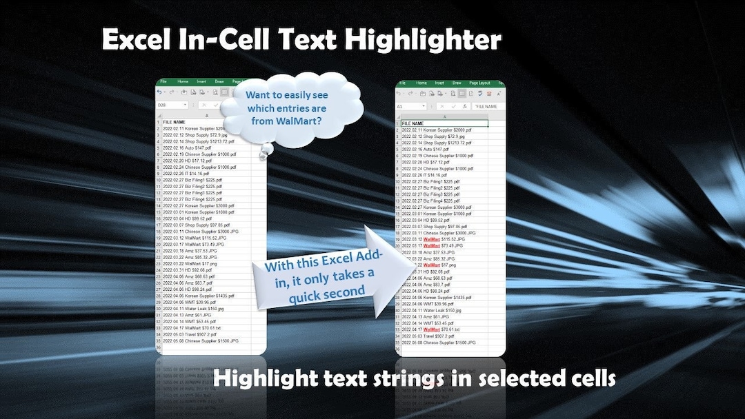Excel Incell Highlighter Smart Intelligent Excel Tool Excel Macro Add