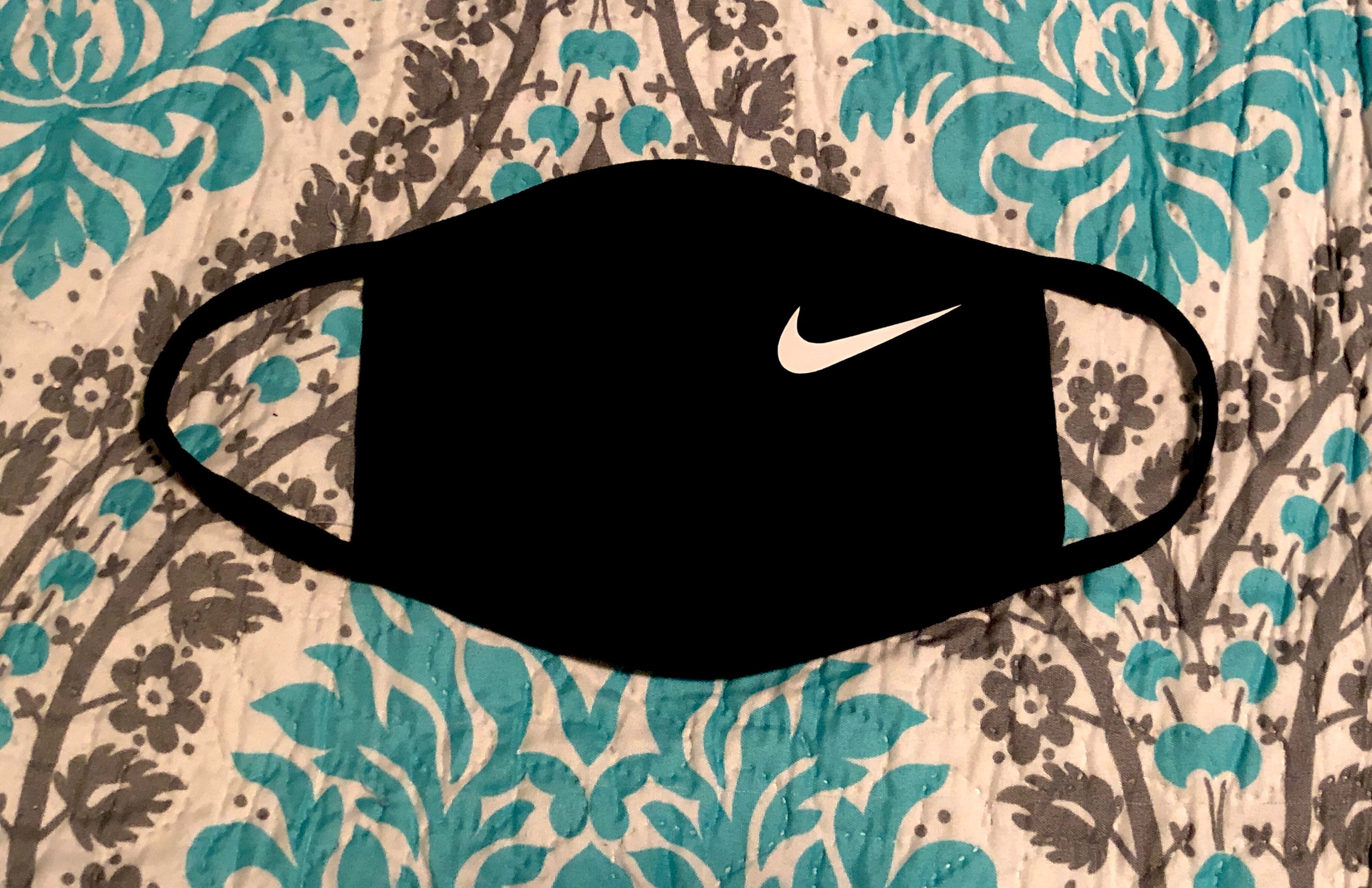 Black stretch soft Nike Swoosh Face Mask 2 sizes Regular Large Etsy