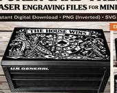 Poker Card Laser Engraving Files for Mini Toolbox (SVG, PNG Inverted)