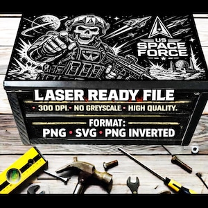US Space Force Laser Engraving Files | Mini Toolbox SVG PNG, Inverted (Digital Download)