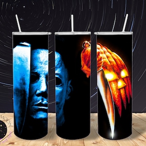 Michael Myers Insulated Tumbler for the Ultimate Horror Fan 20 Oz Insulated Tumbler With Lid and Straw