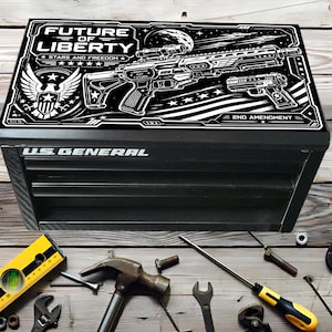 Futuristic 2nd Amendment Toolbox Fiber Laser Engraving Files | SVG PNG, Inverted (Digital Download)
