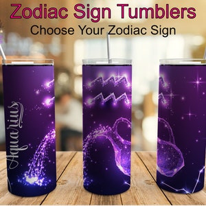 Personalized  Zodiac Sign Tumbler - Astrology Sign Tumbler - Zodiac Gift - Stainless Steel Insulated Tumbler