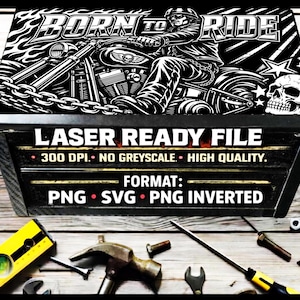 Lasergraveringsfiler för motorcyklist, motorcyklist | Mini Toolbox SVG PNG (digital nedladdning)