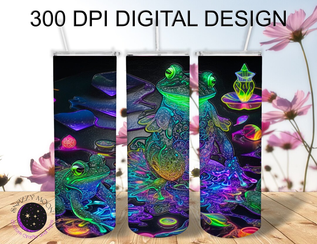 Neon Textured Frogs 20 Oz Skinny Tumbler Seamless Sublimation - Etsy