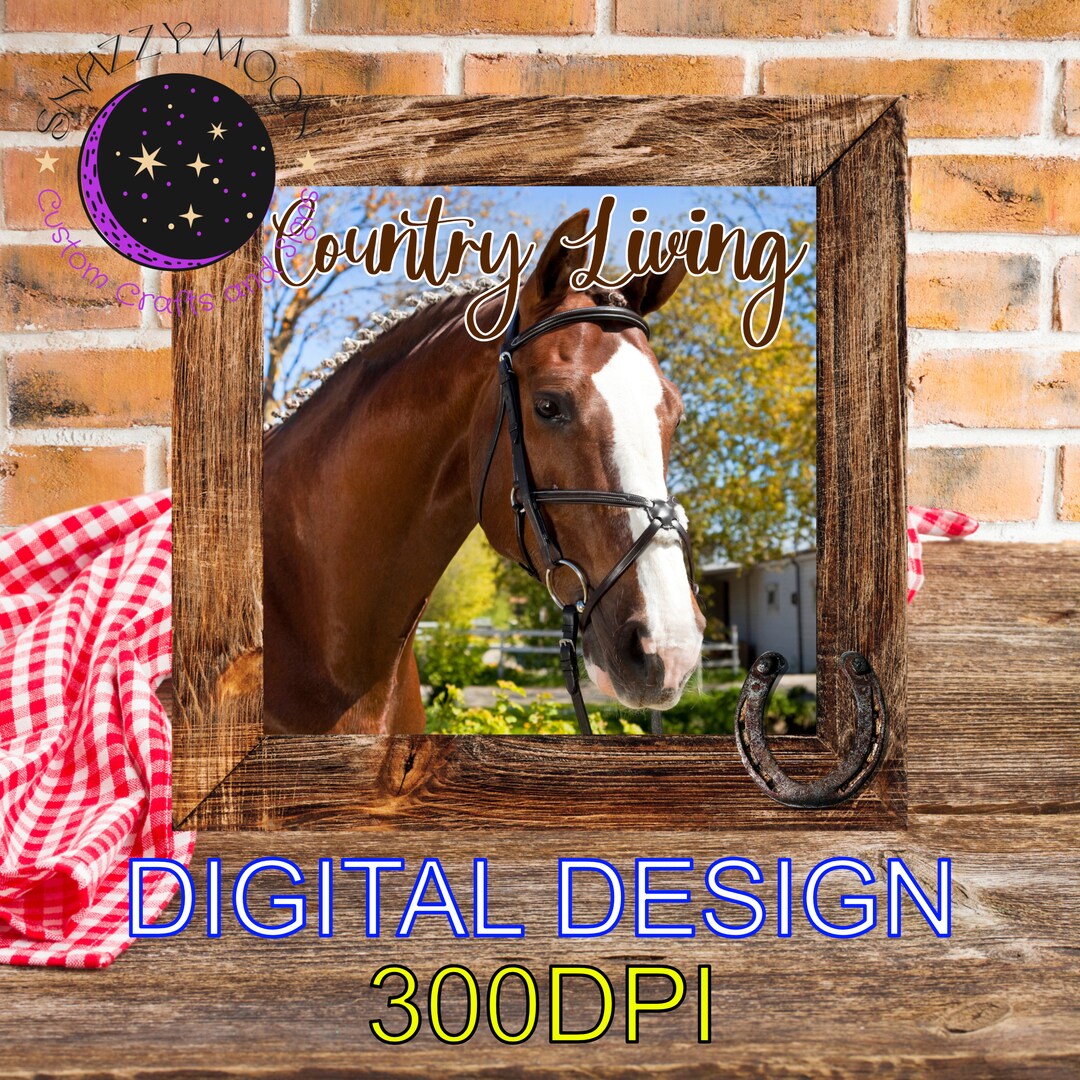 Country Living Horse in A Frame Cutting Board Design Glass Cutting